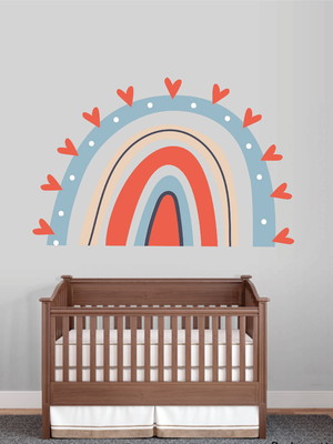 Adesivo arco iris com corações