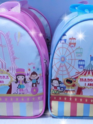 Mochila g personalizada circo rosa