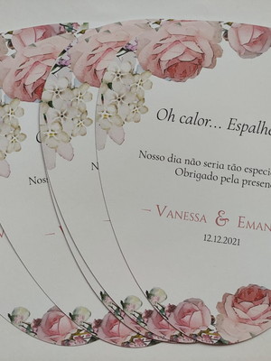 Ventarolas / leque personalizado rosê