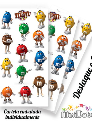 Cartela de adesivos mms