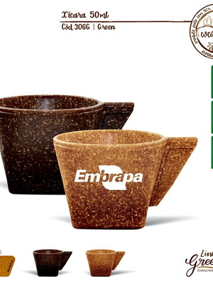 Xícara sem pires green 50ml coco ou madeira - mod. 306g