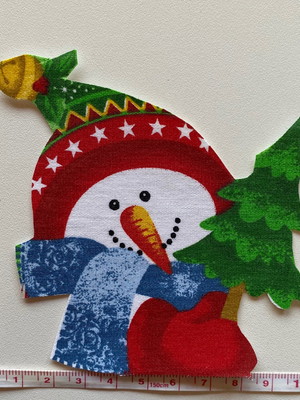 Patch aplique termocolante boneco de neve com arvore