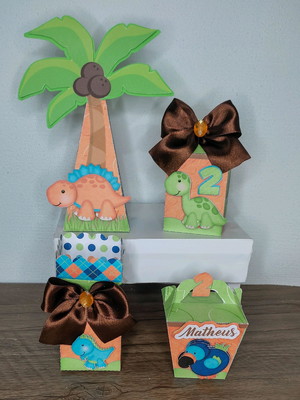 Kit com 20 caixas dinossauro