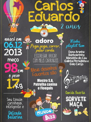Mundo bita quadro chalkboard digital