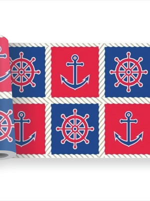 Adesivo infantil ancora navio mar kit faixa marinheiro m443