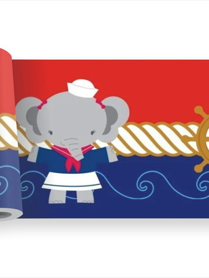 Adesivo infantil marinha elefante kit faixa marinheiro m431