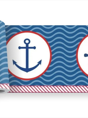 Adesivo infantil barco ancora mar kit faixa marinheiro m426
