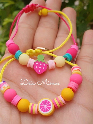 Kit com 2 pulseiras de fio encerado