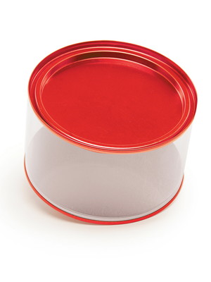 Lata cookie redonda 12,5x7,5 vermelha - unidade