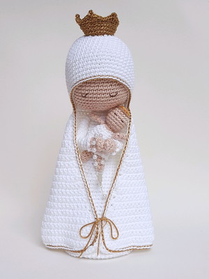 Nossa senhora e menino jesus crochê amigurumi