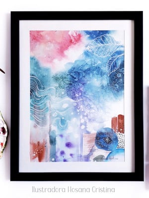 Pintura em aquarela abstrata