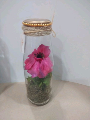 Garrafa decorada flores