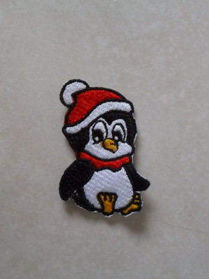 Patch bordado termocolante pinguim