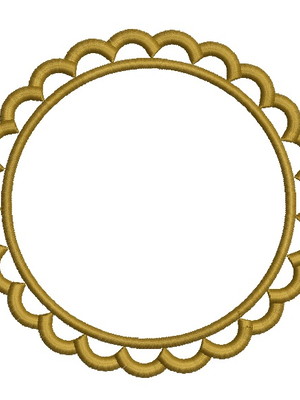 Matriz de bordado tag redonda com aplique