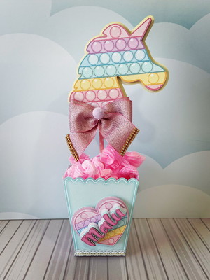 Cachepô com topper pop it