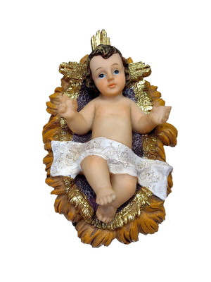 Menino jesus na manjedoura resina 12cm
