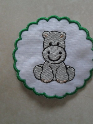 Patch bordado termocolante tag hipopótamo i