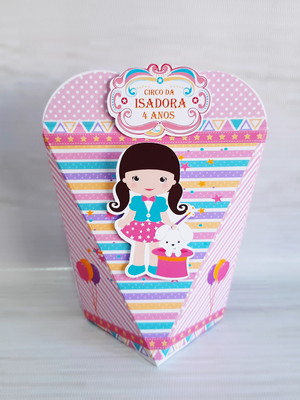 Caixa coração circo rosa