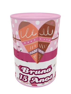 Cofrinho personalizado 15 anos boho chique