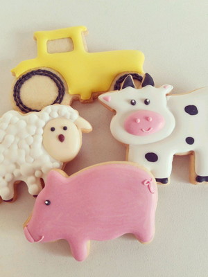 Biscoitos decorados fazendinha