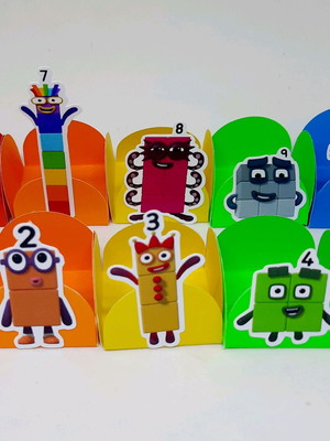 100 forminhas number blocks para colar e montar