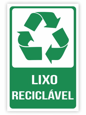 Placas lixo reciclável - placa lixo orgânico
