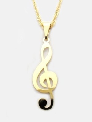 Pingente clave de sol folheado a ouro 18k