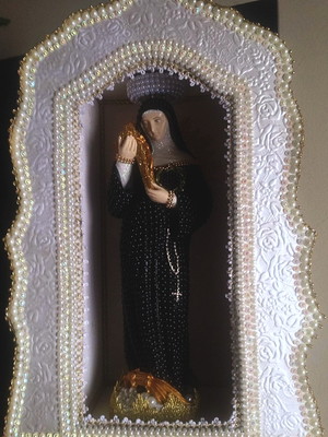 Conjunto oratório 50cm e santa rita de cássia 40cm