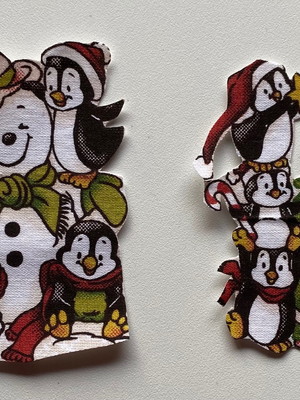 Patch aplique termocolante bonecos de neve e pinguins