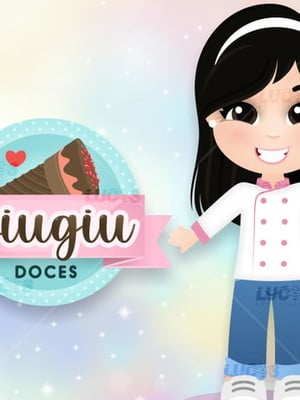 Logomarca com mascote criança confeiteira