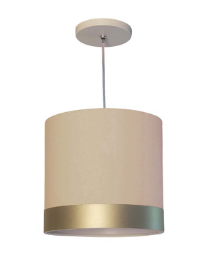Luminária cúpula cáqui 25cm diâm. faixa cor bronze sku 4734