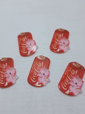 Aplique cola cola acrílico pct 6 unidades