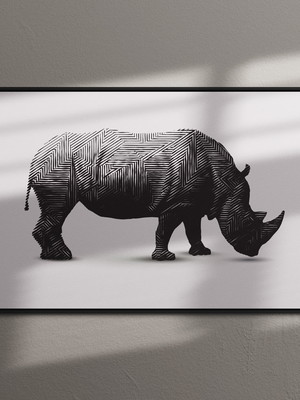 Quadro decorativo rinoceronte