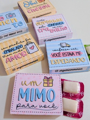 Chiclete personalizado com 4 brinde clientes