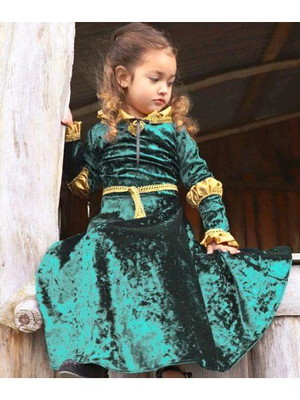 Vestido infantil mérida veludo