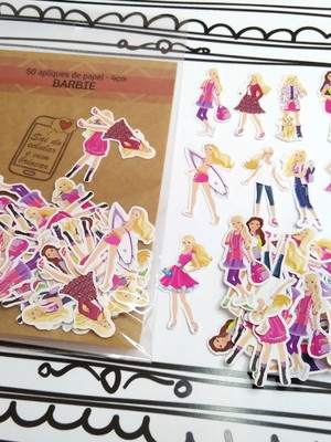 Pronta entrega 50 apliques barbie 4cm