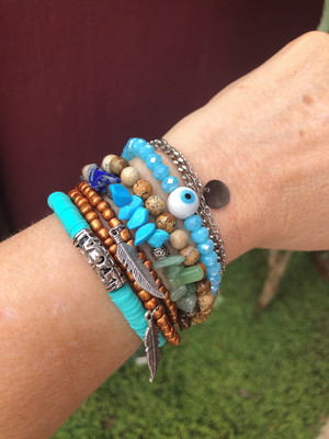 Mix de pulseiras turquesa