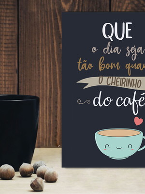 Placa decorativa cantinho do café frase decoração
