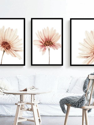 Quadro decorativo flores moderno tendência com moldura