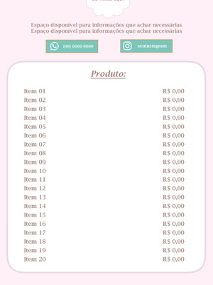 Cardápio menu digital / doce doceria bolos cupcakes tortas