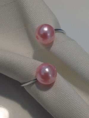 50 porta guardanapo de pérola rosa