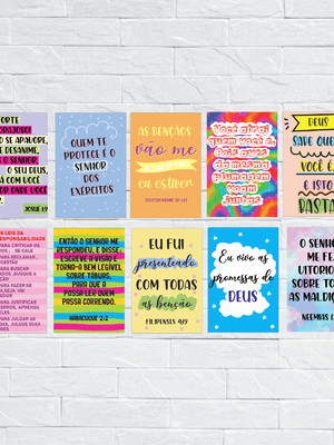 Kit com 10 placas decorativas frases em mdf