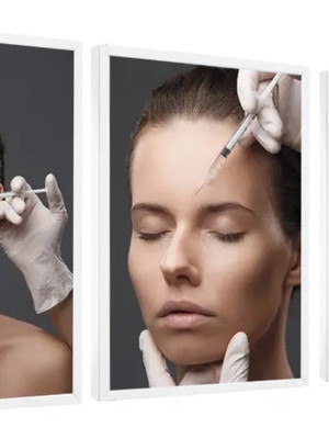 3 quadros decorativos estética estúdio spá botox moldura