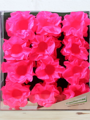 Forminha happy papel seda neon rosa - 50 unidades