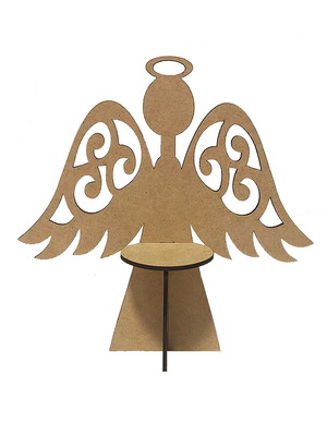Anjo com suporte para vela 30x30x11- mdf madeira