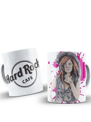 Caneca de porcelana personalizada hard rock janis joplin