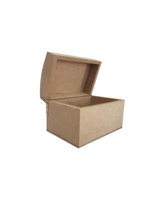 Caixa mini baú com dobradiça 10x7,5x6 multiuso - mdf madeira