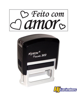 Carimbo com a palavra 'feito com amor" pronta entrega.