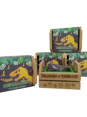Kit caixote gravado e cinta temática