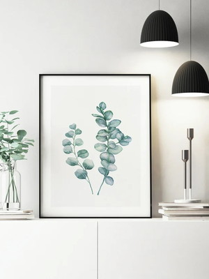 Quadro decorativo planta eucalipto minimalista botânica